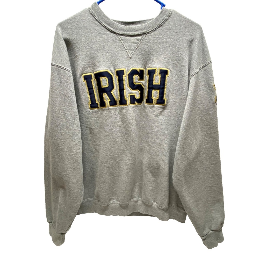 Vintage Notre Dame Sweatshirt Men's Large Grey 90's Champion Reverse Weave READ